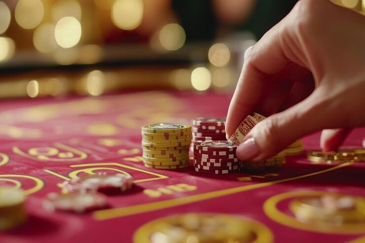 Bandar Ceme table on jayapoker showing player positions, dealer button, and card values
